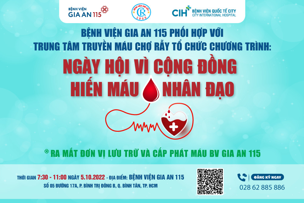 Bệnh viện Gia An 115 phối hợp với Bệnh viện Quốc tế City và các đối tác - Tập đoàn Hoa Lâm phát động Chương trình “Ngày hội vị cộng đồng – Hiến máu nhân đạo” Bệnh viện Gia An 115 phối hợp với Bệnh viện Quốc tế City và các đối tác - Tập đoàn Hoa Lâm phát động Chương trình “Ngày hội vị cộng đồng – Hiến máu nhân đạo”