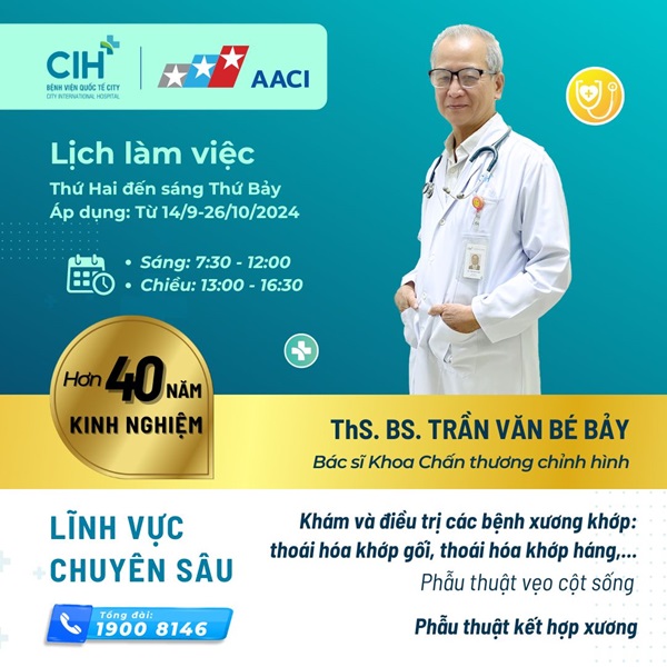 Cập nhật lịch làm việc của ThS.BS. Trần Văn Bé Bảy Cập nhật lịch làm việc của ThS.BS. Trần Văn Bé Bảy