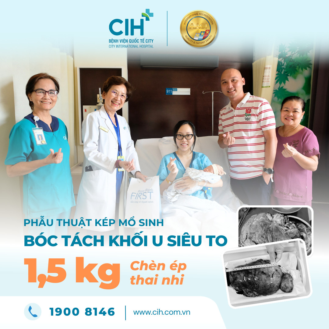 Khối u siêu to 1,5 kg chèn ép thai nhi - phẫu thuật thành công mổ sih và bóc tách